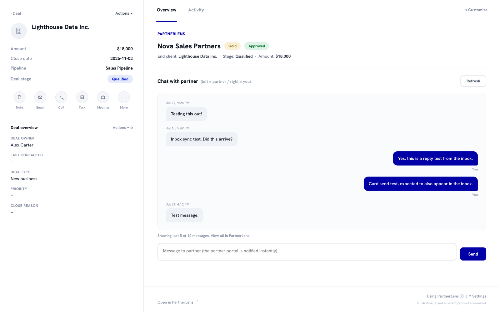 Chat with the partner